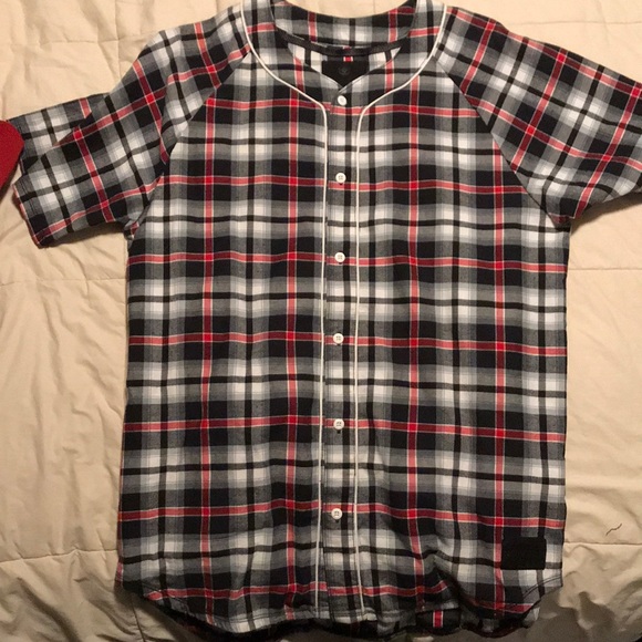 plaid baseball shirt